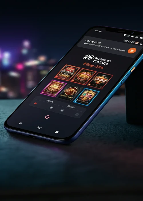 Pagina principale Minniebet Casino con design nero e oro e lobby slot machine